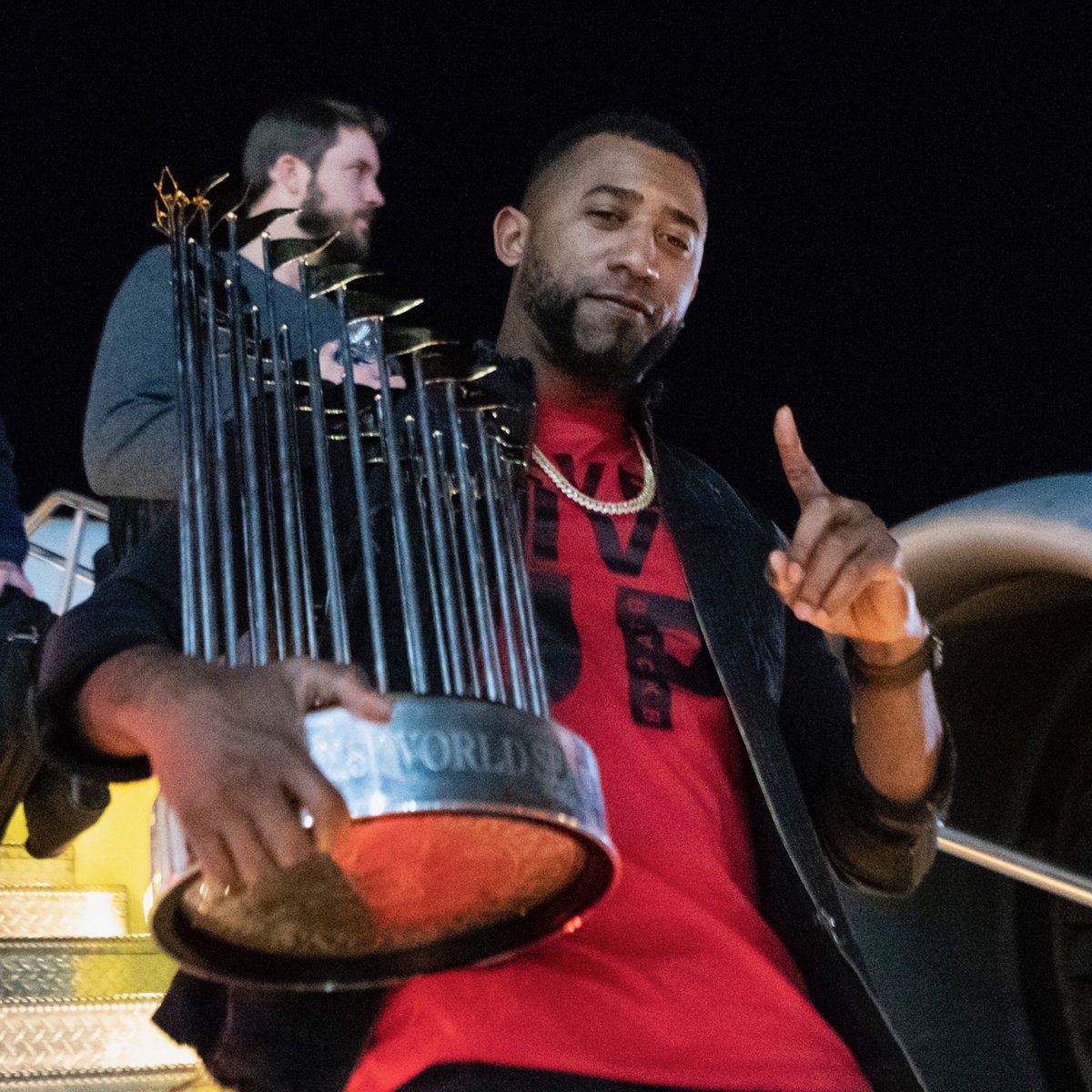 RedSox's tweet photo. Boston, WE’RE HOME!!! 

#DAMAGEDONE https://t.co/3Wgcm5rnv0