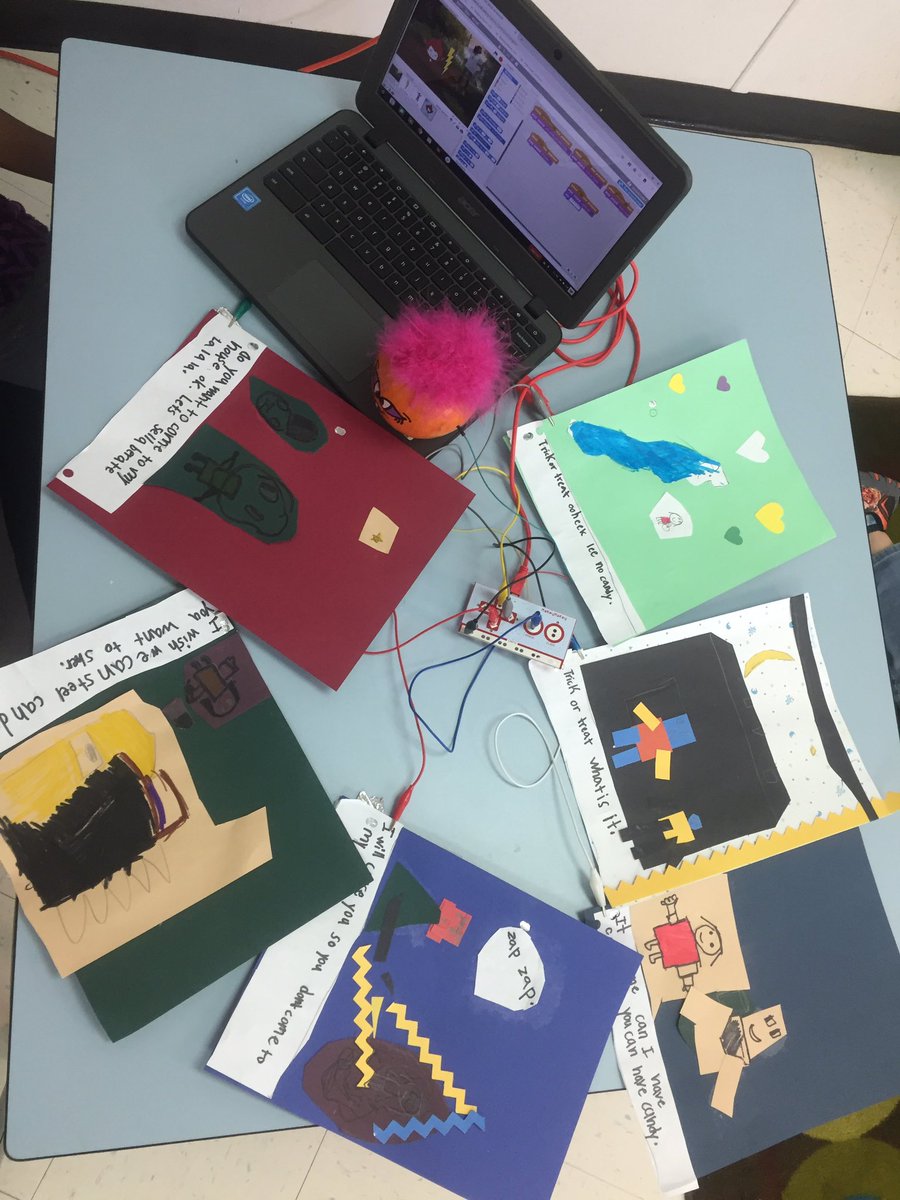 ChapmanTeach's tweet photo. We did it! #MakeyMakey and #Scratch in Grade 2! https://t.co/WGhYdQJxO1