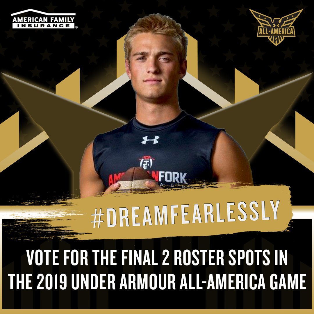NEED YOUR VOTE for me to get to the Under Armour All-American Game!!
Round 2 ends this Wed. at 11am and I'm down! Thank you for the support!
VOTE HERE!!: amfam.com/fanvote