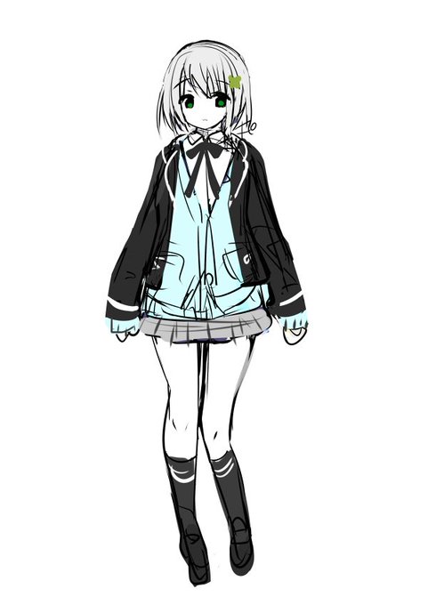 こんな感じの子描きたい。名前つけたいけど思いつかんのよな('ω') 