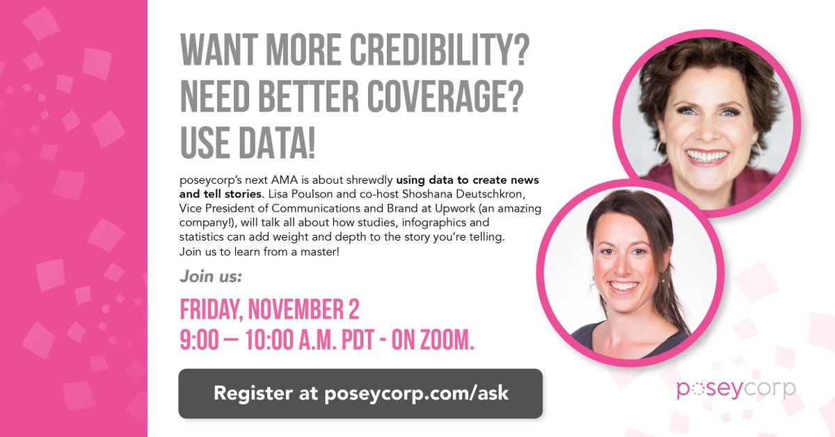 Get some knowledge from my favorite data/comms expert this Friday morning Nov 2at 9:00 a.m. PDT. Join us!