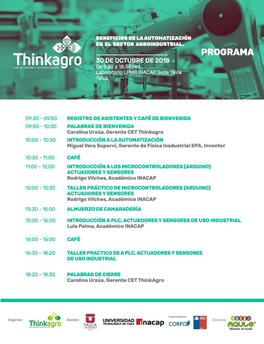 cet_thinkagro's tweet photo. Todo listo para nuestra jornada de mañana en #Talca 💪💪
En INACAP Talca se dictará curso gratuito para emprendedores de la Agroindustria
#CentroExtensionismo #Corfo #ThinkAgroContigo #ThinkAgroConLaAgroindustria
+ Info 👉 https://t.co/OacU32UUjv https://t.co/qxXwp3KkBD