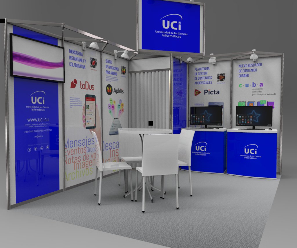 universidad_uci's tweet photo. Gracias a nuestro diseñadores te podemos regalar estas hermosas vistas en 3D de nuestro stand en @FIHAVCuba @universidad_uci #FIHAV2018 #PICTA #Todus #APKlis #RedCuba y #SEOWebmas #CubaInformatiza #UnblockCuba #YoVotoVsBloqueo @universidad_uci @CanalCaribeCuba https://t.co/Q8xJ1LBERL