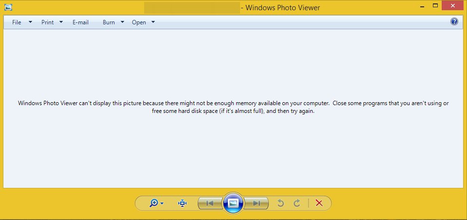 Windows photo viewer can't run because not enough memory? - Super User