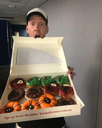The <a href="/nova937/">Nova 937</a> brekky team received their #Halloween treats this morning. The @NEXIONNetworks team enjoyed a box here as well! #WeLoveDonuts 🍩#KrispyKreme #novanns