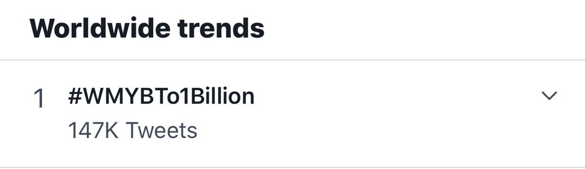 📲 | #WMYBTo1Billion is still trending worldwide, our minds are Incredible 🤩🤯