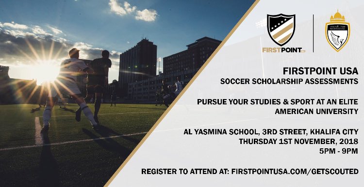 reg_sports's tweet photo. Two days to go until our 1st USA scholarship event. Still plenty of time to register. Thursday 3rd November at Al Yasmina school (Khalifa City)
https://t.co/2HGDfBKKNC 
#regionalsports #firstpoint #usa #scholarship #soccer #lifechanging #UAE #football #assessment #international https://t.co/maDQvMMWSP