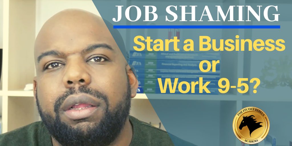 thefinancerebel's tweet photo. Is it a bad thing to work a 9 to 5? Is the only option to start a business? 

Click the link to see my comments. 
https://t.co/08EdFjfwL7 https://t.co/avUHSeTmf3