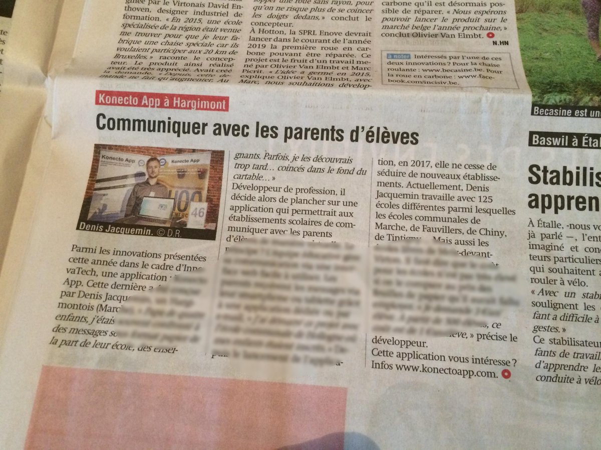 KonectoApp's tweet photo. 👍😎☀️ Un article dans La Meuse de ce lundi pour bien commencer la semaine #edtech https://t.co/xVcWxArvIF