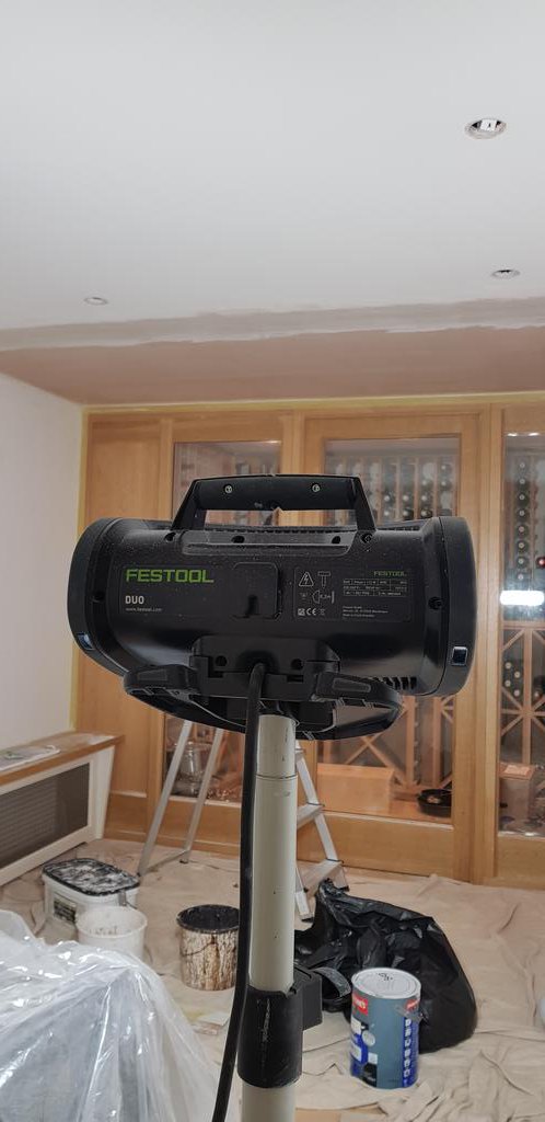 DecoratorAndy's tweet image. Basement gym no lights no problem @Festool_GB Duo #Masterdecorators andrewpullen.co.uk