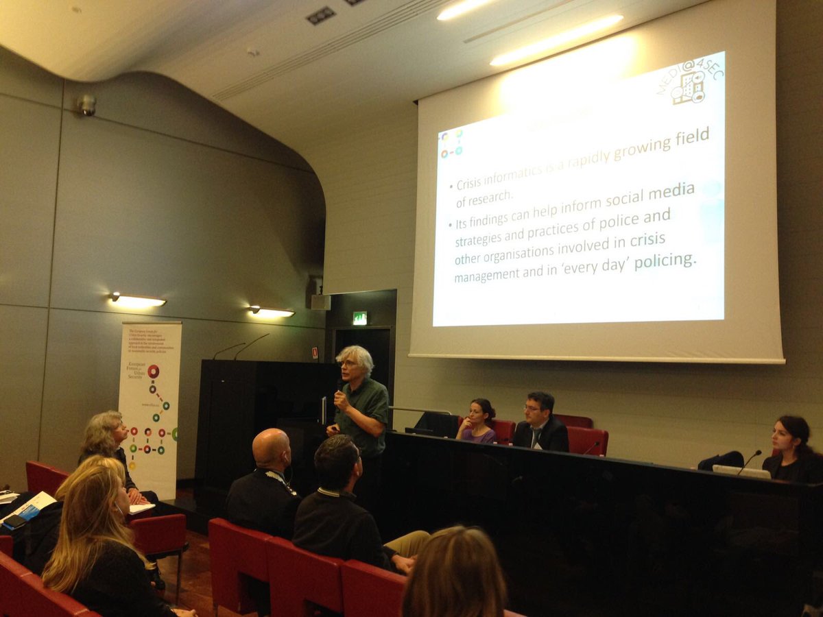 Efusnews's tweet photo. .@robnprocter is presenting its research on "using social media to communicate with public: lessons from the crisis studies" @efus dissemination event #evdaysec @MEDIA4SEC https://t.co/D29c4iTa4x