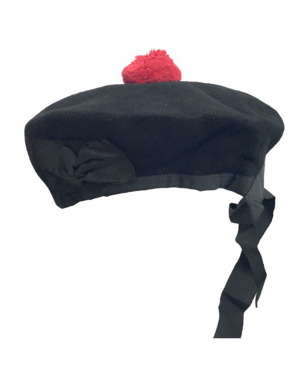 Beanie Glengarry Hat Plain Black 