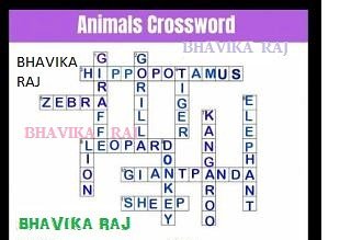 BhavikaRajaswan's tweet photo. @wealth_words #FBContestAlert
#WealthWords
@wealth_words
ACROSS:-
3. HIPPOPOTAMUS
5. ZEBRA
8. LEOPARD
10. GIANT PANDA
11. SHEEP
DOWN:-
1. GIRAFFE
2. GORILLA
4. TIGER
6. ELEPHANT
7. KANGAROO
8. LION
9. DONKEY https://t.co/Rz81bfbBVW