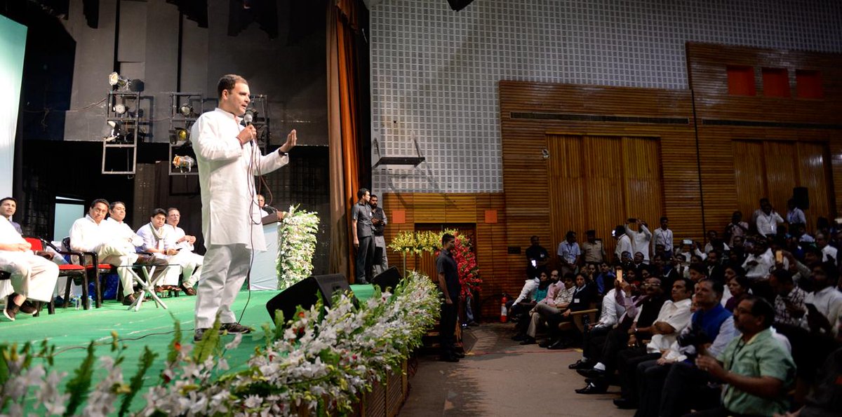 Congress is a system of listeners. BJP is the system of loudspeakers: Congress President <a href="/RahulGandhi/">Rahul Gandhi</a> 

#CongressForMP