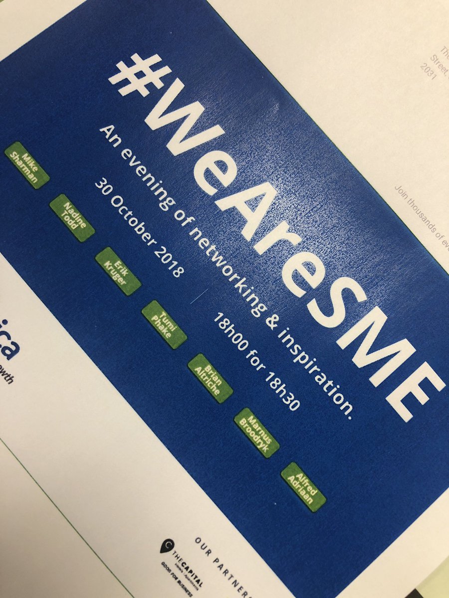 “Live as if you were to die tomorrow. Learn as if you were to live forever”- Mahatma Gandhi 
#WeAreSME #investinyourself #investinthefuture #eventoftheyear @marnusbroodryk <a href="/mornekok/">Mornè Kok</a>