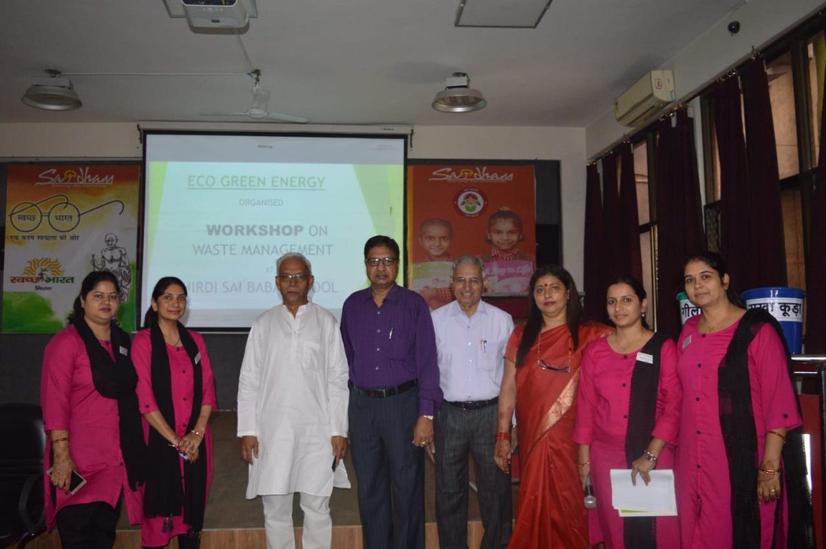 Workshop on Waste Management was organised by Ecogreen at Shirdi Sai Baba School &amp; Shirdi Sai Baba Vocational Centre where 400 students were informed about Waste Management. Quiz was also conducted where winners were awarded.
#SathKarengeSaafKarenge