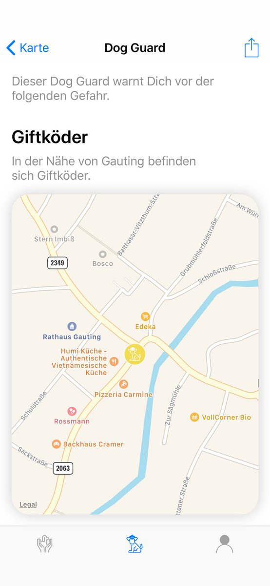 dogguardapp's tweet photo. Aus der Dog Guard App. Ein Dog Guard möchte dich warnen.

Giftköder - Erhöhte Aufmerksamkeit in der Nähe von Gauting.

#dogguard #giftköder #giftköderalarm #giftköderschutz #giftköderwarnung https://t.co/g20JGVHPo2