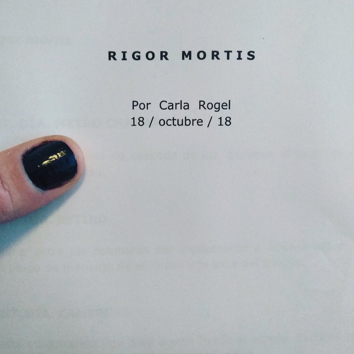 Rigor Mortis, nuevo fashion film.
#rigormortis #fashionfilm #guion #script #rodaje #shooting #carlarogel #guionista #writer #storyteller #filmmaker #directora #punk