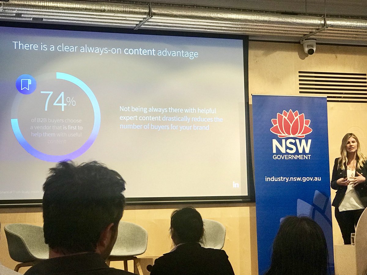 .@LinkedIn is a #socialnetwork about #brandreputation & diversified #contentmarketing. Conversion needs regular #branding exposure, and a buyer’s habit is to do product/service & #brandcredibility research - @amymills from @LinkedIn Aus at @SSENSW #NSWSBM #businessevent

#ssensw