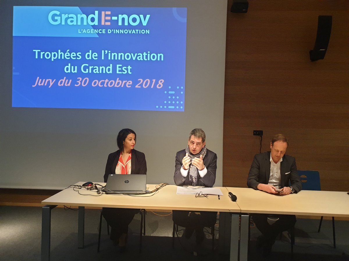 GuillaumeGelle's tweet photo. Les trophées de l'innovation du @regiongrandest c'est aujourd'hui l'audition des candidats! @JeanROTTNER réaffirme à cette occasion la priorité donnée à l' #Innovation et sa volonté de faire du #GrandEst une #DigitalRegion.
@MerabetLilla @GrandENov. @universitereims @HPCromeo https://t.co/QDXW1R21eH