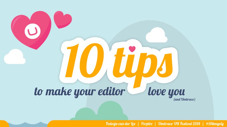 Next week I will share my tips and thoughts on the ultimate editor experience. Very excited! Will you join me? #umbraco <a href="/umbracoUKfest/">Umbraco UK Fest</a> #10ttmyely