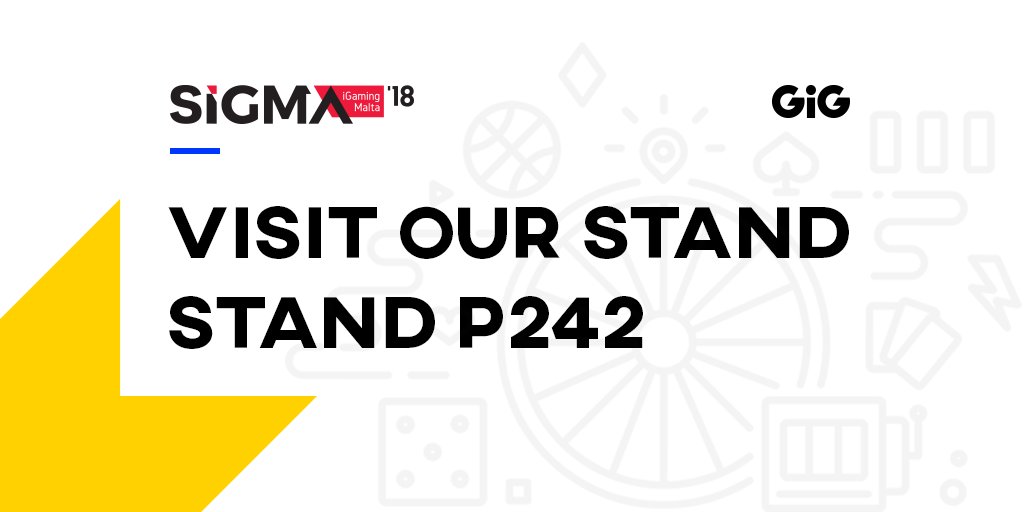 GIG_online's tweet photo. We're exhibiting! Come visit us at SiGMA, we're at stand P242. Come check our latest products and updates and talk to our #GiGsters about how we #makegreatstuff #SiGMA18 @iGamingSummit https://t.co/M5kNhYlK1f