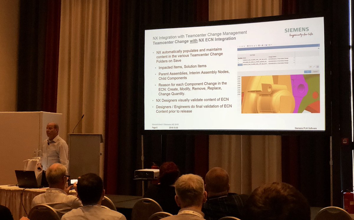 KimmoNyyssonen's tweet photo. Stewart Bresler with Change Management in NX. #Teamcenter #ActiveWorkspace #IngenuityisNX #PLME2018 #Siemens #PLM @IDEALPLM #idealcpm https://t.co/pSGYUuhmtf