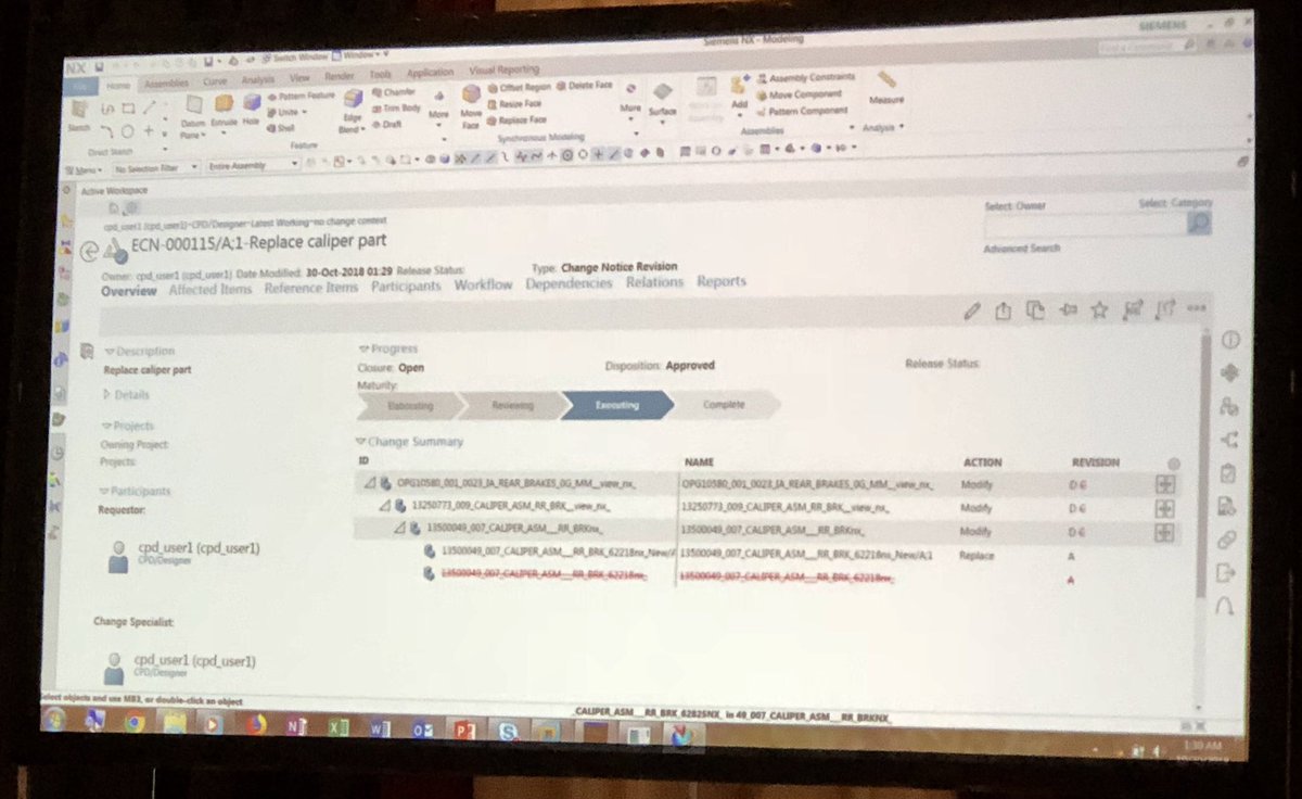 KimmoNyyssonen's tweet photo. Stewart Bresler with Change Management in NX. #Teamcenter #ActiveWorkspace #IngenuityisNX #PLME2018 #Siemens #PLM @IDEALPLM #idealcpm https://t.co/pSGYUuhmtf