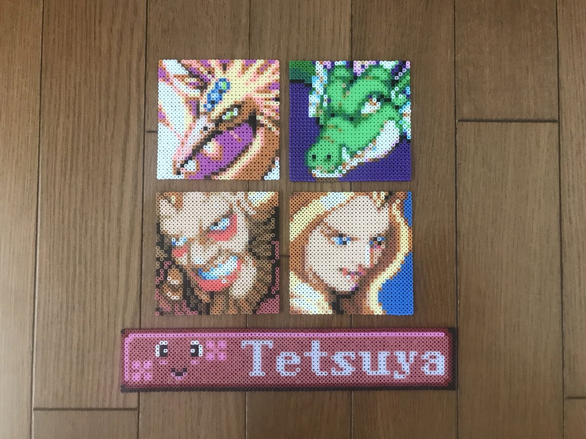 Tetsuya No Twitter アイロンビーズ ミニフューズビーズ パネルでポン 敵キャラクター完成しました モンスターのフェニックスとドラゴン 魔王サナトス 女神コーデリア 残り後2人です 全員分作れたらボードに飾る予定です