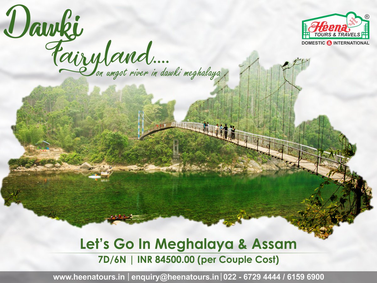 Dawki Fairyland....
on umgot river in dawki meghalaya.
Let’s Go In Meghalaya & Assam 7D/6N 

#HeenaTours #MeghalayaAndAssam #Meghalaya #Assam #MeghalayaTours #AssamTours #NortheastTours #Northeast #TravelWithHeena