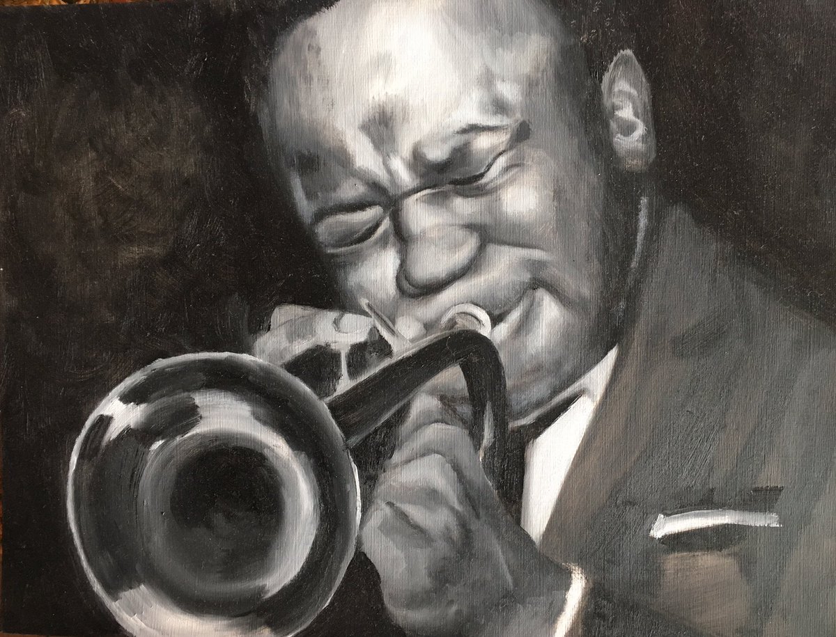 myblindeye's tweet photo. Clifford Brown born this day 1930. Oil on canvas paper. #jazz #music #oilpainting #jazzhero https://t.co/ijEW8YLHC7