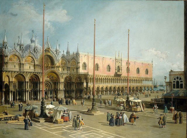 Giovanni Antonio Canal, Canaletto , fue quizá el más grande exponente del vedutismo veneciano. Iniciado con su padre en la escenografía, en un viaje a Roma en 1719 decidió dedicarse a la pintura.