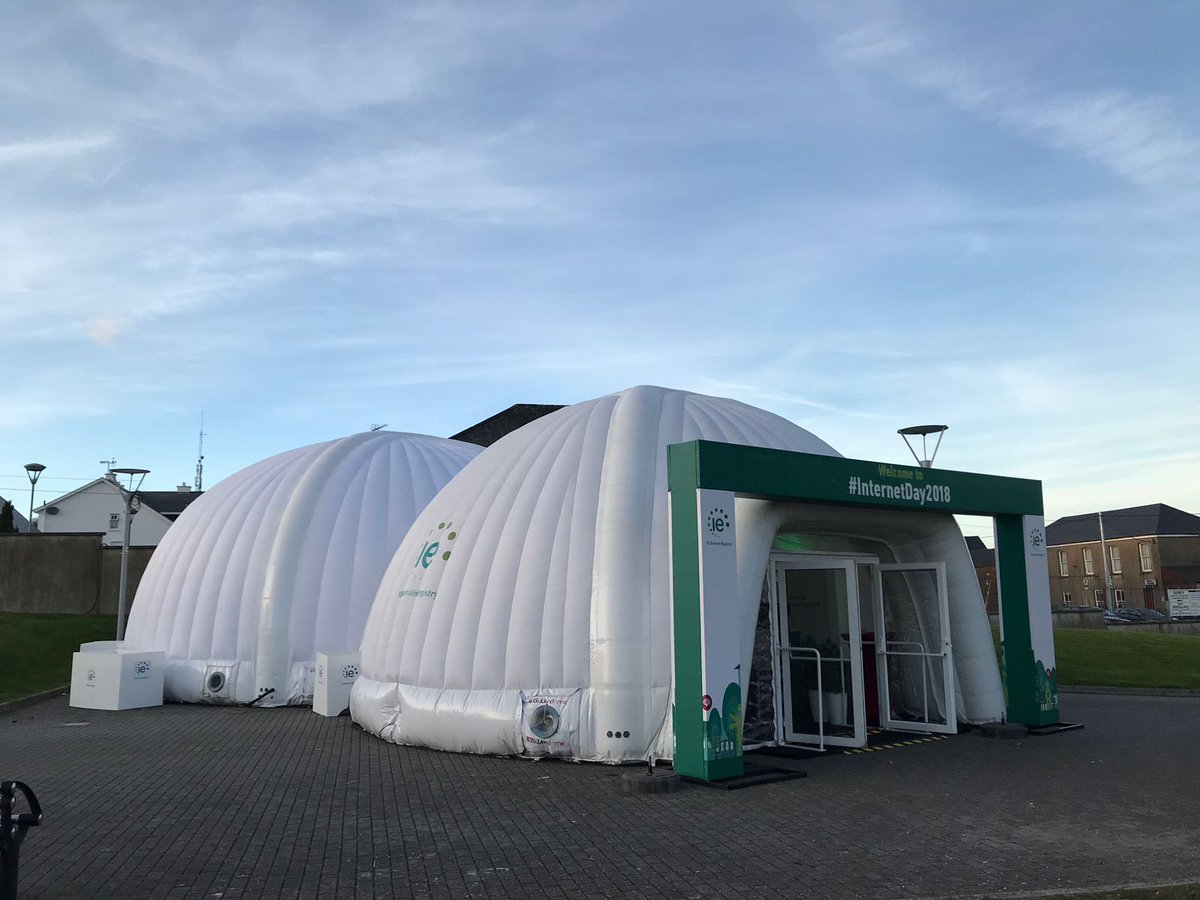 Evolutiondome's tweet photo. It was great to work with the team at @VerveLiveAgency again last week. 10m Dome connected to an 8m Dome with floor, Carpet, Heating and glass doors for #InternetDay2018 #Events #InflatableStructures #TemporaryStructures #Ireland #InflatableDomes https://t.co/Q6LryEnbzc