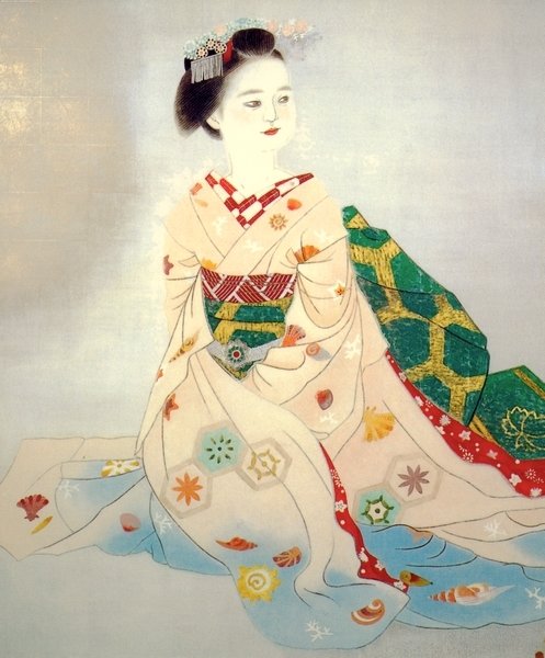 小倉遊亀 「舞妓」 木版画 美人画 着物 絵画 額縁 画家 芸術