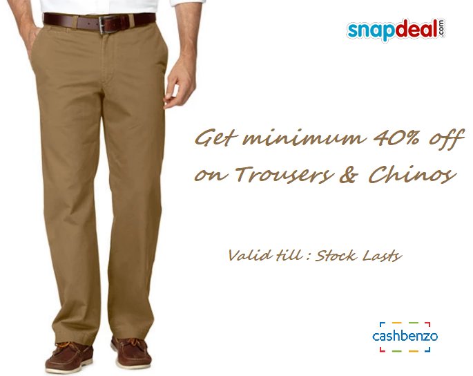 cashbenzo_com's tweet photo. #snapdeal #cashbenzo #offers #discounts
Get minimum 40 %Off trousers and chinos
https://t.co/QfROUFG0FF https://t.co/890IqAnRy7