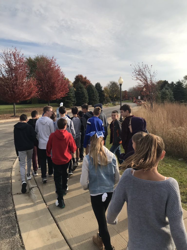 Students at GMSS “walk for water” as a connection to the novel A Long Walk to Water 💦 #geneva304