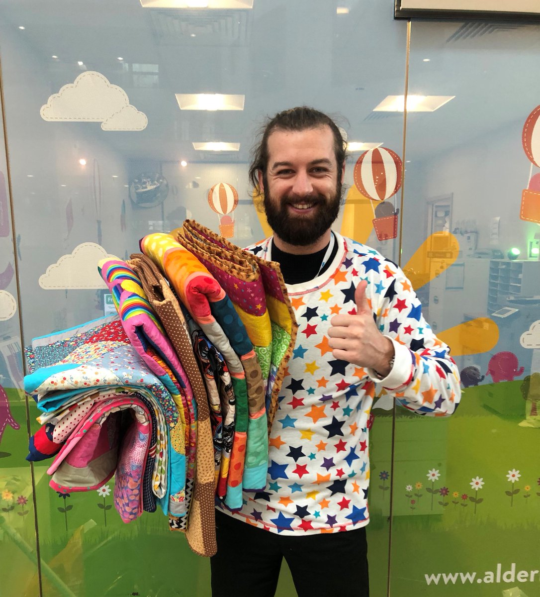 Alder Hey Children’s Charity (@alderheycharity) on Twitter photo A meticulously stitched and cuddly soft THANK YOU to <a href="/ProjectLinusUK/">Project Linus UK</a> for donating a beautiful bundle of handmade quilts for patients here at <a href="/AlderHey/">🏥 Alder Hey 💙</a>. Warrington Crazy Quilters & Knitters you are wonderful humans! 🧵🧶👧👦 A meticulously stitched and cuddly soft THANK YOU to <a href="/ProjectLinusUK/">Project Linus UK</a> for donating a beautiful bundle of handmade quilts for patients here at <a href="/AlderHey/">🏥 Alder Hey 💙</a>. Warrington Crazy Quilters & Knitters you are wonderful humans! 🧵🧶👧👦