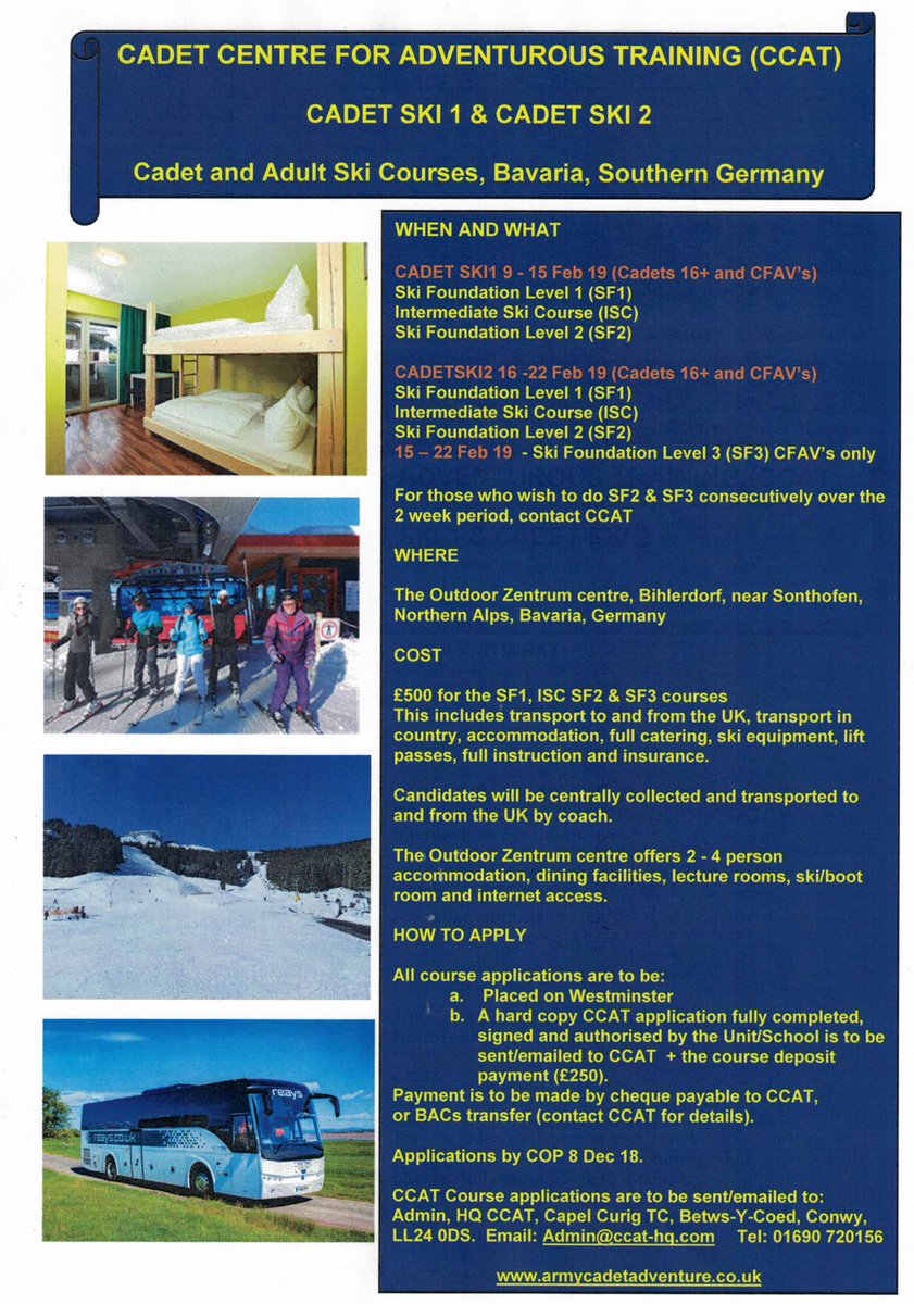 Plenty of places still available on Cadetski, but starting to fill now. Get your applications in to avoid disappointment.
