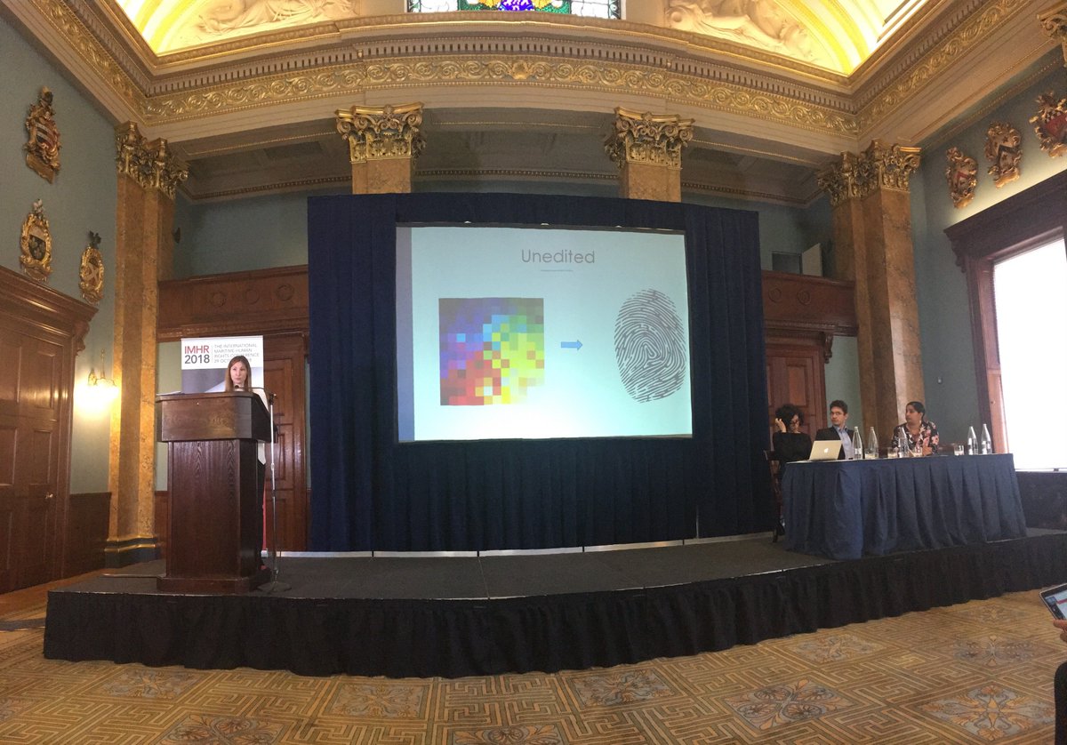 eyewitnessorg's tweet image. Thank you to @hratsea for inviting us to speak at the @IntMHR about our organisation and the eyeWitness to Atrocities app. It was wonderful to share the stage with the other panellists and to discuss #HumanRights and #tech. Fantastic day 👍#IMHR18