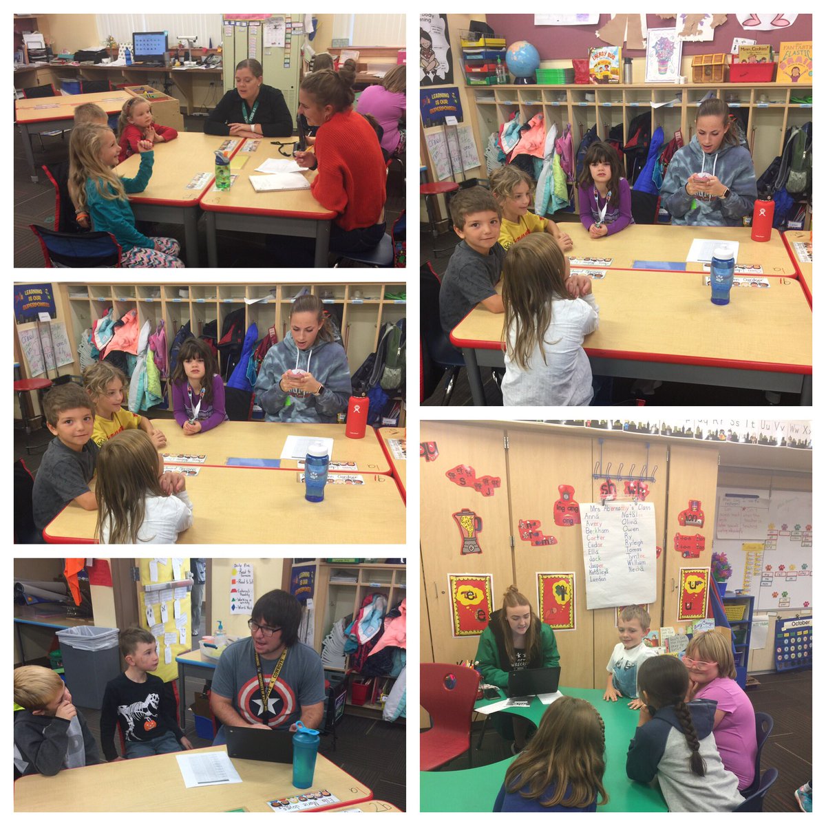 MillieAbernath2's tweet photo. We are excited to have the LVHS AP Language students here interviewing our students for a special project!#everyonelearns#gettingtoknowyou#firstgradeloveslearning https://t.co/yDXSXcesFj