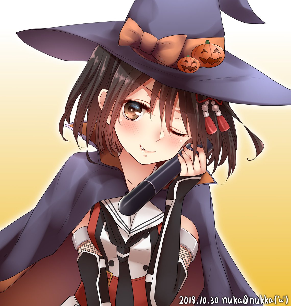 艦これ「「Trick or YASEN !!!」

ハロウィンの夜は要注意
魔女っ娘ニン」|ぬか('ω')＠ⓝⓤⓚⓚⓐのイラスト