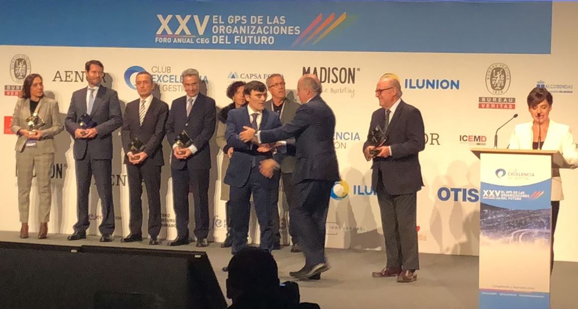 enagas's tweet image. Javier Perera, director general de Personas y Recursos de Enagás, ha recogido esta mañana el reconocimiento de @Club_Excelencia a la compañía como Embajadora de la Excelencia Europea. Este premio reconoce a las organizaciones que han superado los 600 puntos #EFQM #ForoAnualGPS