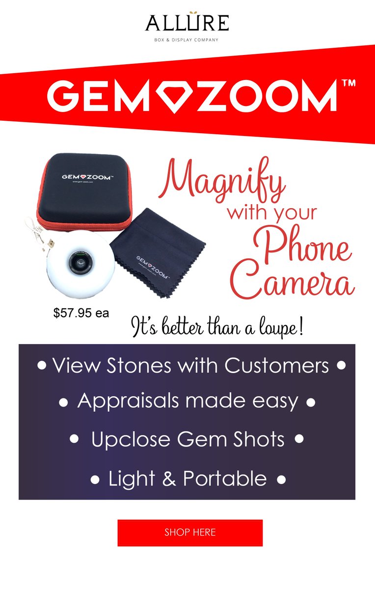 Gem-Zoom™ U Universal Phone Camera 10X Macro Lens Diamond Gemstone Photographs