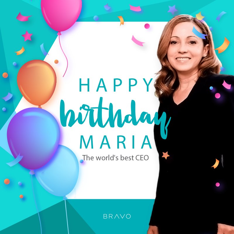 Happy birthday to our amazing BRAVO Pay CEO, <a href="/mlunaparla/">Maria</a>! To many, you are a thought leader, a mentor, a role model, friend, family member and most of all the best CEO we could EVER wish for. You inspire us every day!

Happy birthday from your team at BRAVO Pay!.
