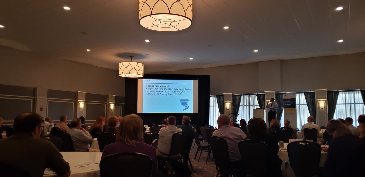PMI_Milwaukee's tweet photo. "If you don't like change, you're going to like irrelevance even less." US Army CoS E. Shineski, as quoted by @NeilIhde #PDDMKE2018 https://t.co/C2n0Y8NHSl