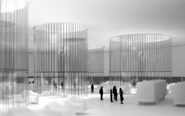 fraisku's tweet photo. Museo de la Automoción by Luis Moreno #Mansilla (1959-2012) &
Emilio #Tuñón (1959) (#Madrid, 2016)”Iba” a ser un gran cilindro realizado con coches prensados, #arquitecturaNOconstruida ,sigue el hilo 👇🏻 https://t.co/JO0cjLb0uY
