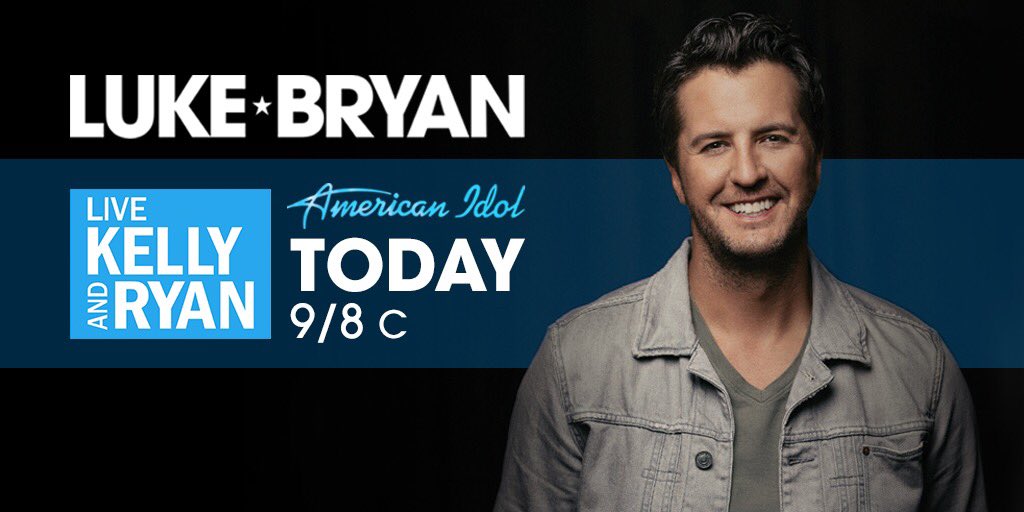 lukebryan's tweet image. Luke and his fellow @americanidol judges will be on @livekellyryan this morning at 9/8c! Make sure to tune in.