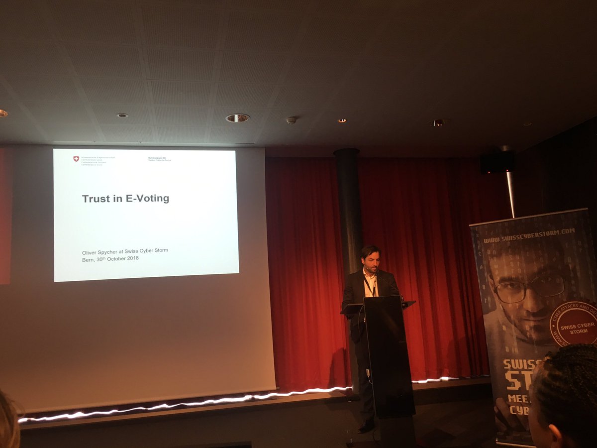 eric_dubuis's tweet photo. SCS 2018: Oliver Spycher on “Trust in #evoting” https://t.co/2dTNJdyYDg