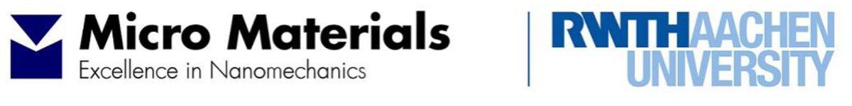 Micro Materials at RWTH Aachen University
Thursday 13th December 2018
Friday 14th December 2018
Two days about: 
„Advanced nano-mechanical techniques for academic and industrial research“

Registration: bit.ly/Registration2O…