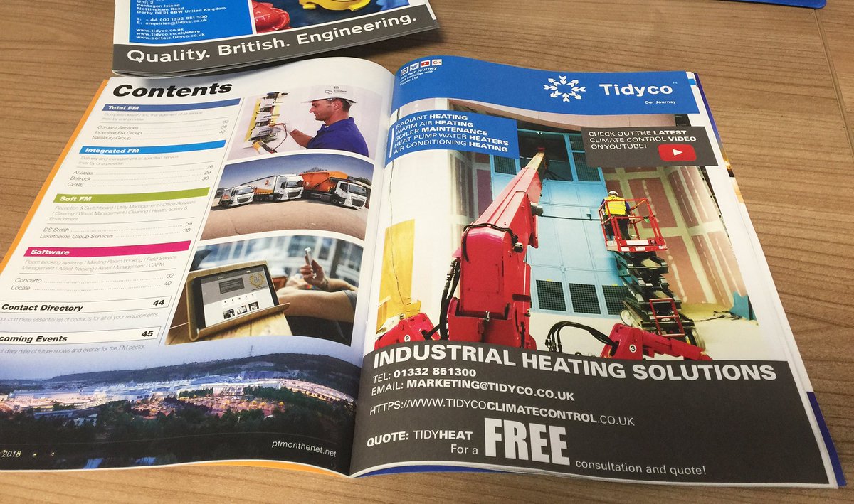 Here we are in glorious #print! Check out page 25 of the latest @PFM_Magazine #RadiantHeating #WarmAirHeating #BoilerMaintenance #HeatPumpWaterHeaters #AirConditioning #CommercialHeating #IndustrialHeating #Heating Quote #TidyHeat Thanks @Kelli_PFM and the team!